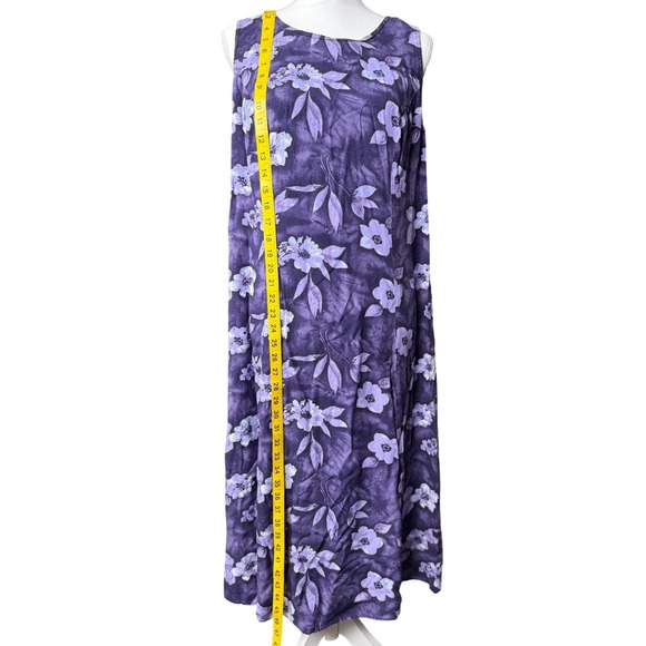 Plus Size 16W Purple Floral Maxi Dress Rayon Boho Sleeveless - Picture 5 of 5